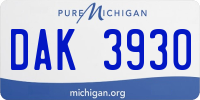 MI license plate DAK3930