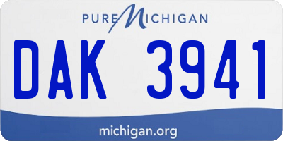 MI license plate DAK3941