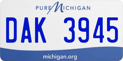 MI license plate DAK3945