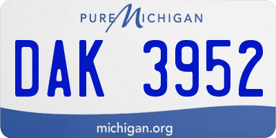 MI license plate DAK3952