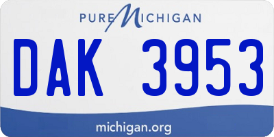 MI license plate DAK3953