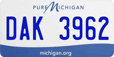 MI license plate DAK3962