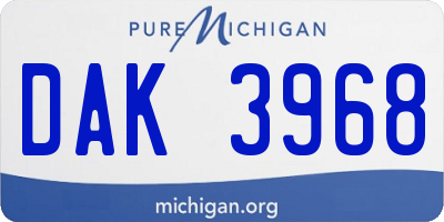 MI license plate DAK3968