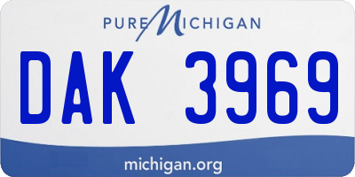 MI license plate DAK3969