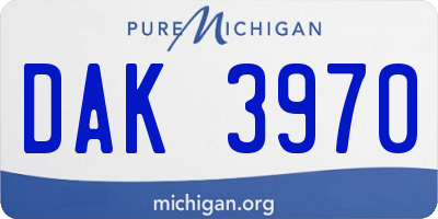 MI license plate DAK3970
