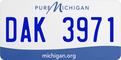 MI license plate DAK3971