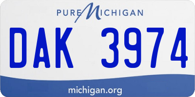 MI license plate DAK3974