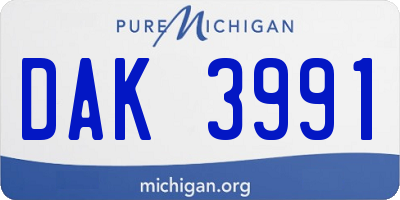 MI license plate DAK3991