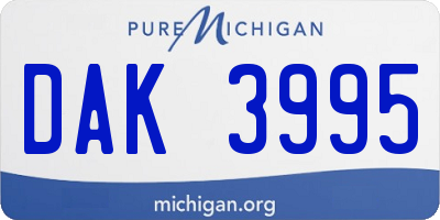 MI license plate DAK3995