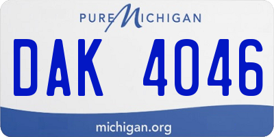 MI license plate DAK4046