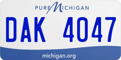 MI license plate DAK4047