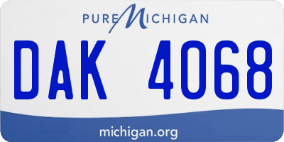 MI license plate DAK4068