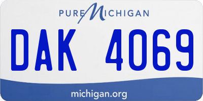 MI license plate DAK4069