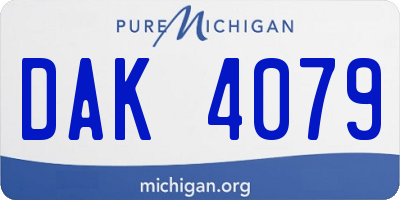 MI license plate DAK4079