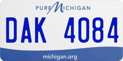 MI license plate DAK4084