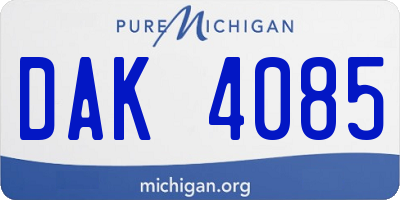 MI license plate DAK4085