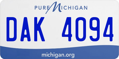 MI license plate DAK4094