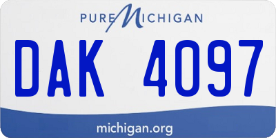 MI license plate DAK4097
