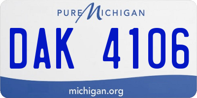 MI license plate DAK4106
