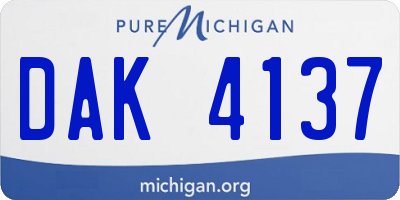 MI license plate DAK4137