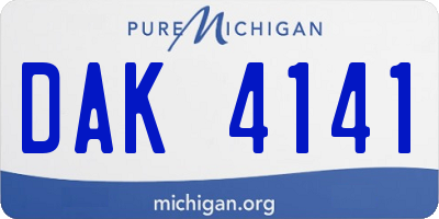 MI license plate DAK4141