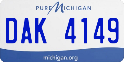 MI license plate DAK4149