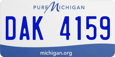 MI license plate DAK4159