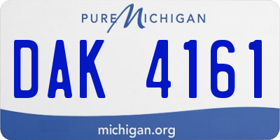 MI license plate DAK4161