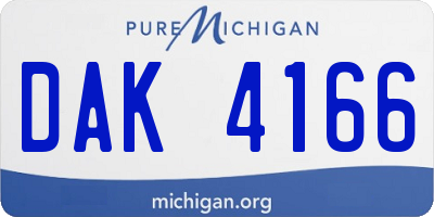 MI license plate DAK4166