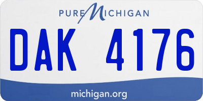MI license plate DAK4176
