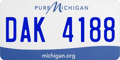 MI license plate DAK4188