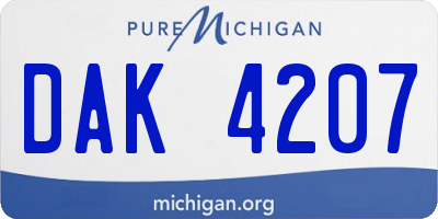 MI license plate DAK4207