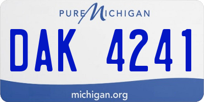 MI license plate DAK4241