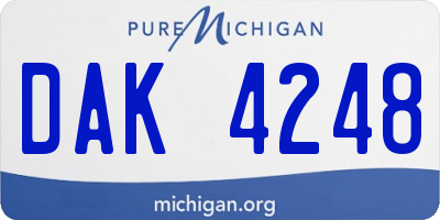 MI license plate DAK4248