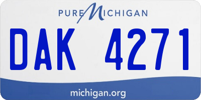 MI license plate DAK4271