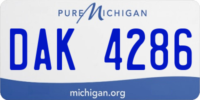 MI license plate DAK4286