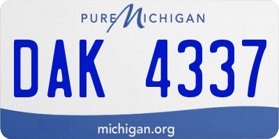 MI license plate DAK4337