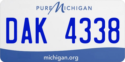 MI license plate DAK4338
