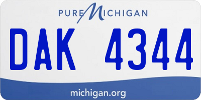 MI license plate DAK4344