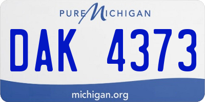 MI license plate DAK4373