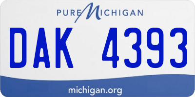 MI license plate DAK4393