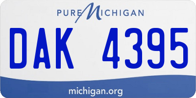 MI license plate DAK4395