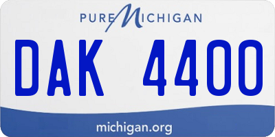 MI license plate DAK4400