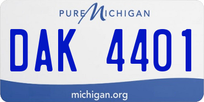 MI license plate DAK4401