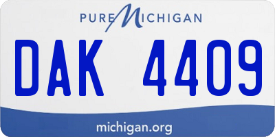 MI license plate DAK4409