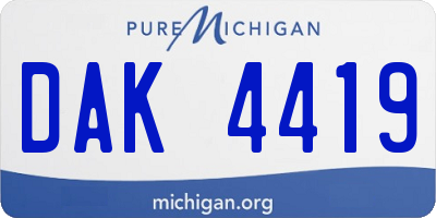 MI license plate DAK4419