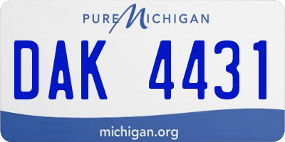 MI license plate DAK4431