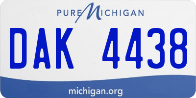 MI license plate DAK4438