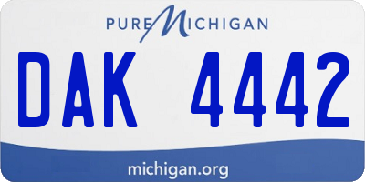 MI license plate DAK4442