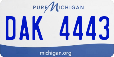 MI license plate DAK4443